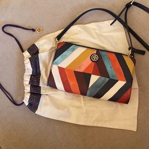 Multi-colored leather Tori Birch crossbody bag with original satchel